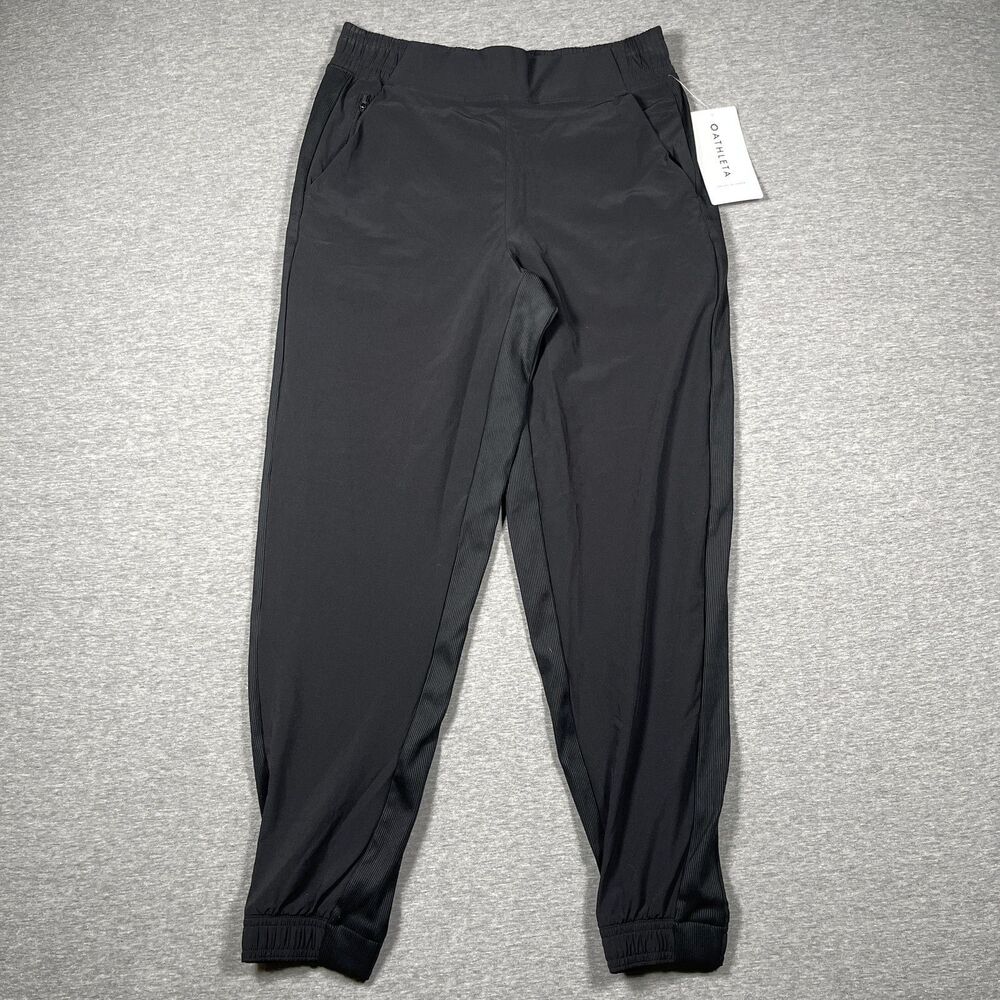 Athleta Brooklyn Jogger Pants Womens 8 Black Tapered Pockets Elastic Stretch